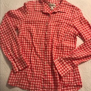 J Crew Red/White Gingham Flannel Size 4